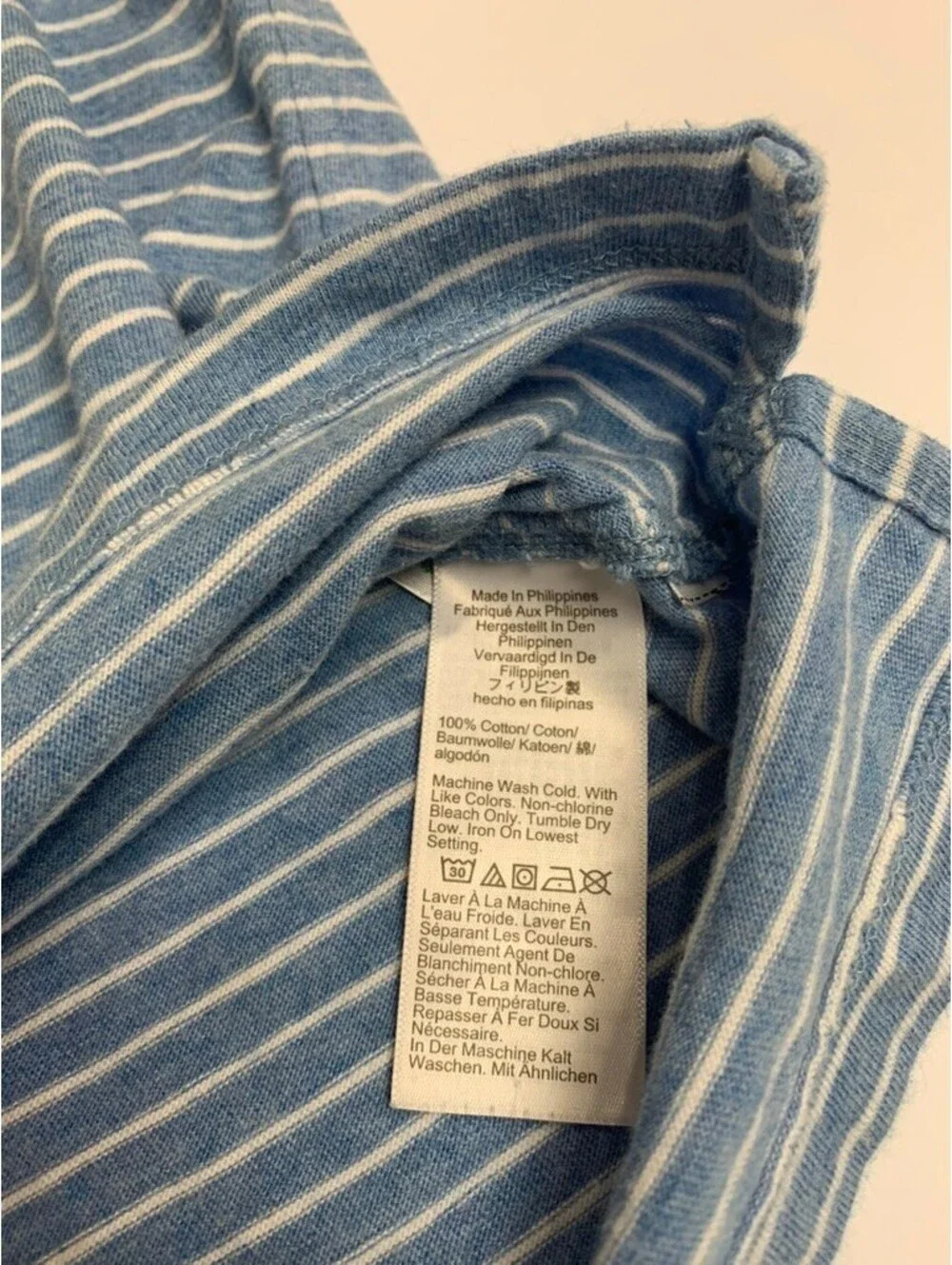 J Crew Blue Striped Slub Jersey Polo Shirt Size XL